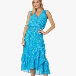 Lilly Pulitzer Blue Sleeveless V-Neck Midi Sundress